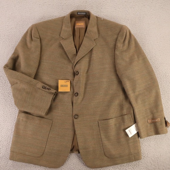 J. Ferrar Other - Marled Jacket XL Green Brown Melange Hopsack Patch Pockets Blazer 46S NEW $175